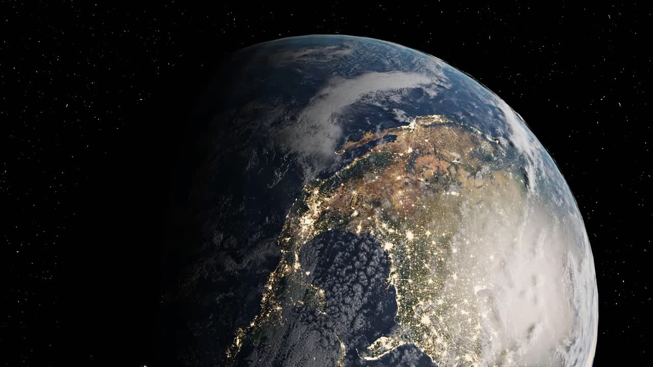 tierra iluminada: luces nocturnas desde el cosmos vertical