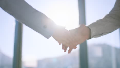 corporate merger and handshake deal for business