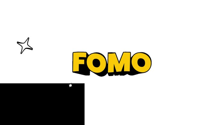 Testo animato FOMO con effetto pop-out
