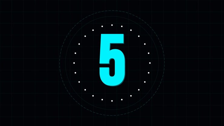 Digital Countdown Timer with Cyan Numbers on Dark Grid Background
