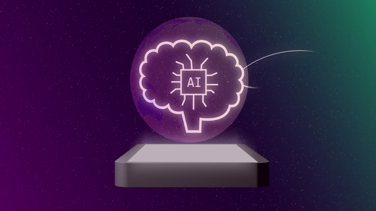animación de un procesamiento de datos en una pantalla de ordenador