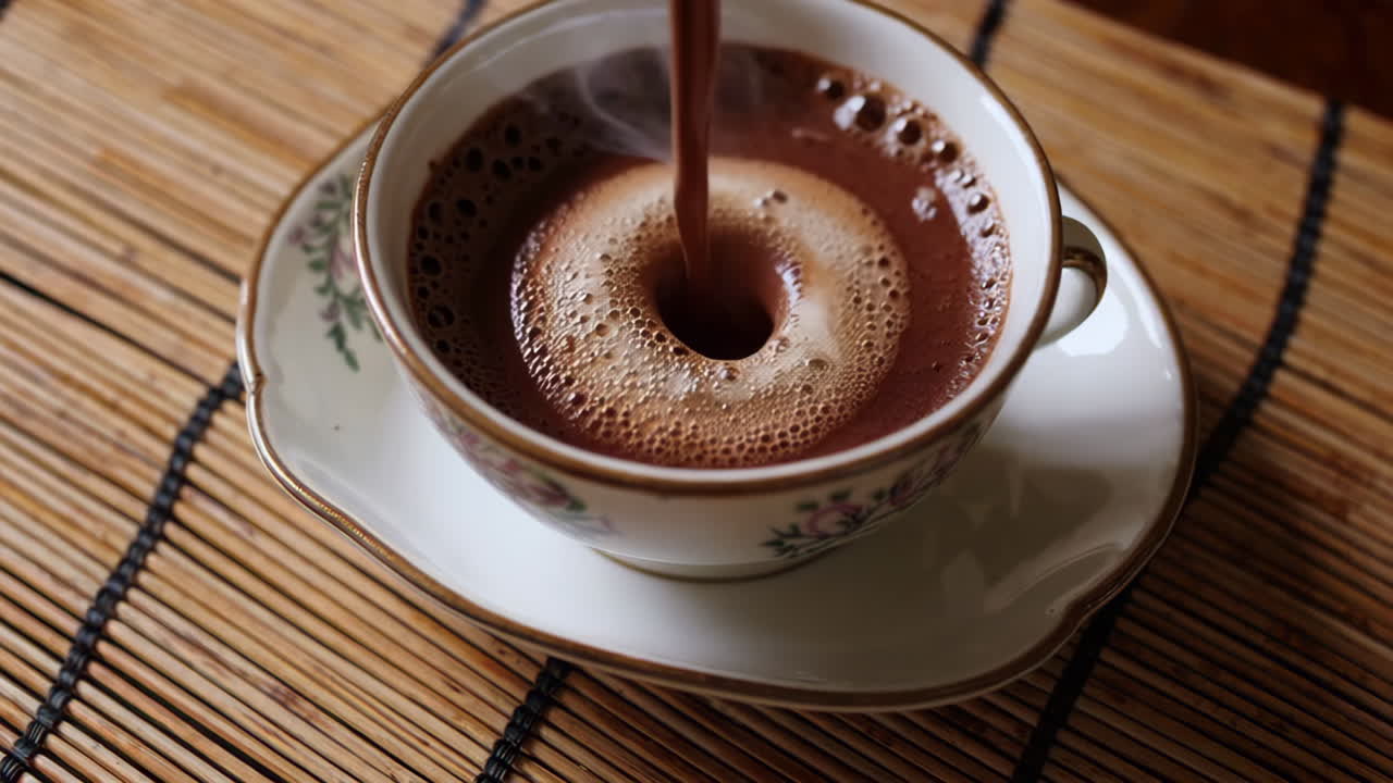 Cioccolata calda in una tazza vintage