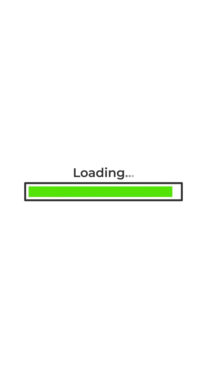 Digital Loading Progress Bar Filling Up on White Background