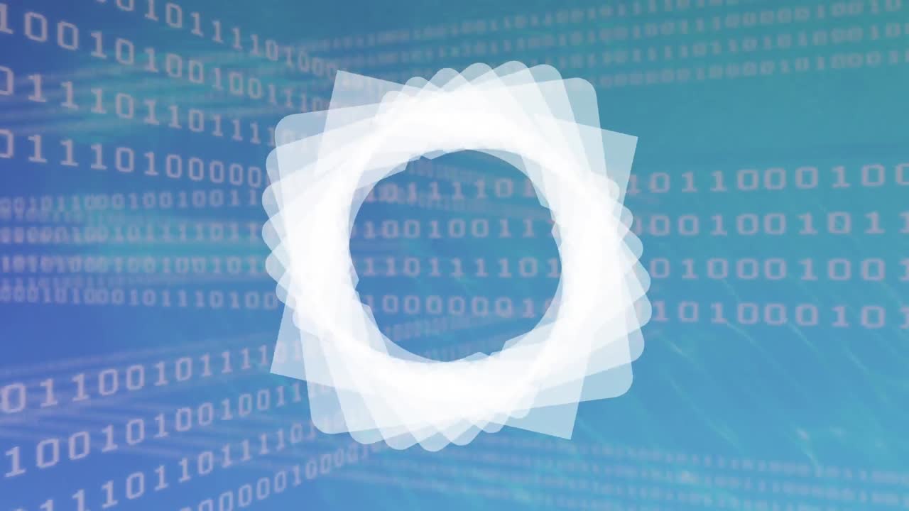 animación de formas giratorias sobre el procesamiento de datos