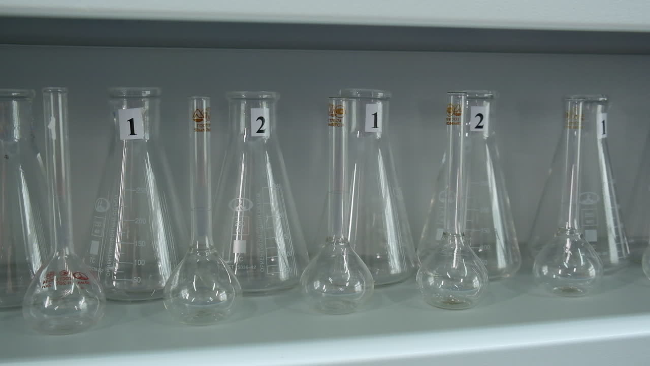 Lab Glassware on Shelves