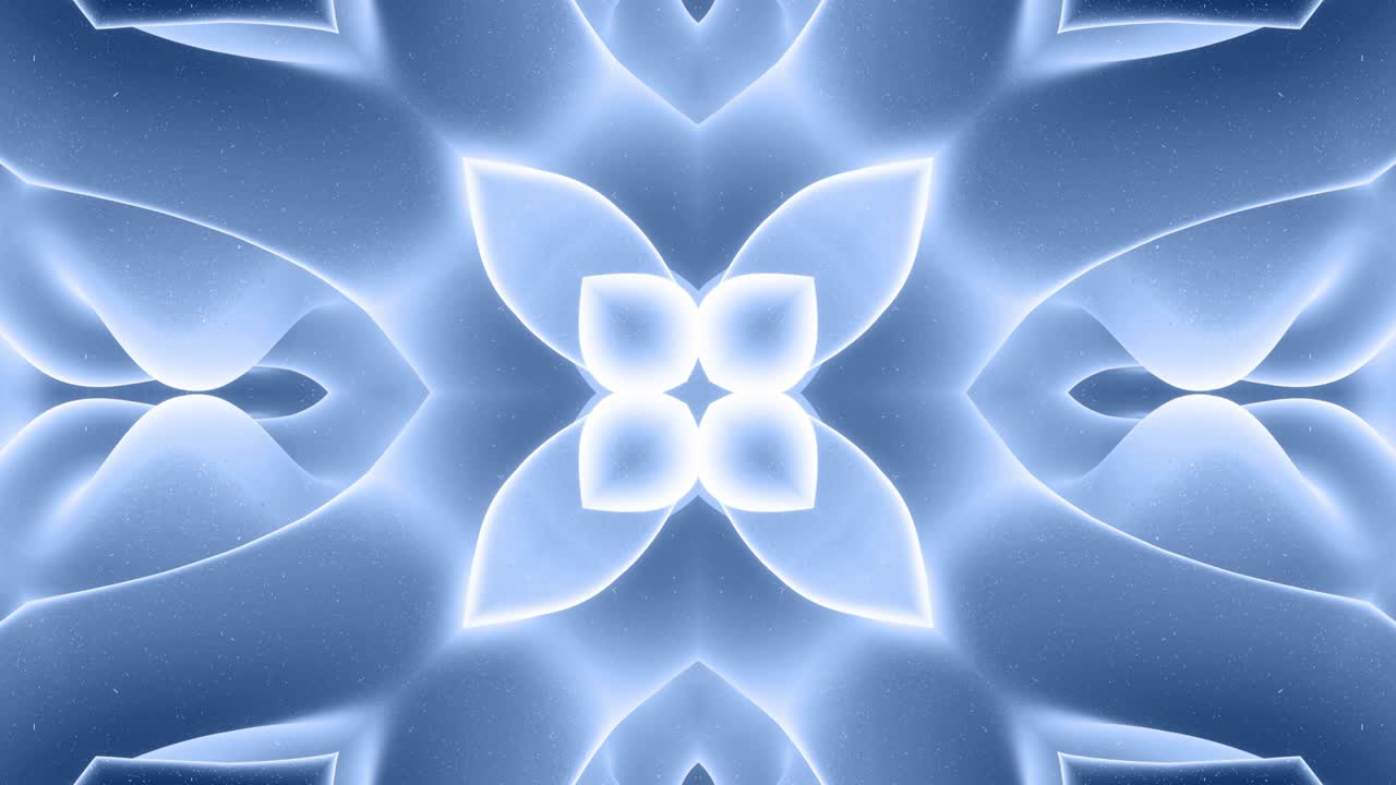 forma abstracta en 3d como una estrella o una flor, estructura simétrica de material de terciopelo azul negro intercalado con pañuelos, formas de cambios cíclicos suaves. fondo mate suave y elegante, animación suave.