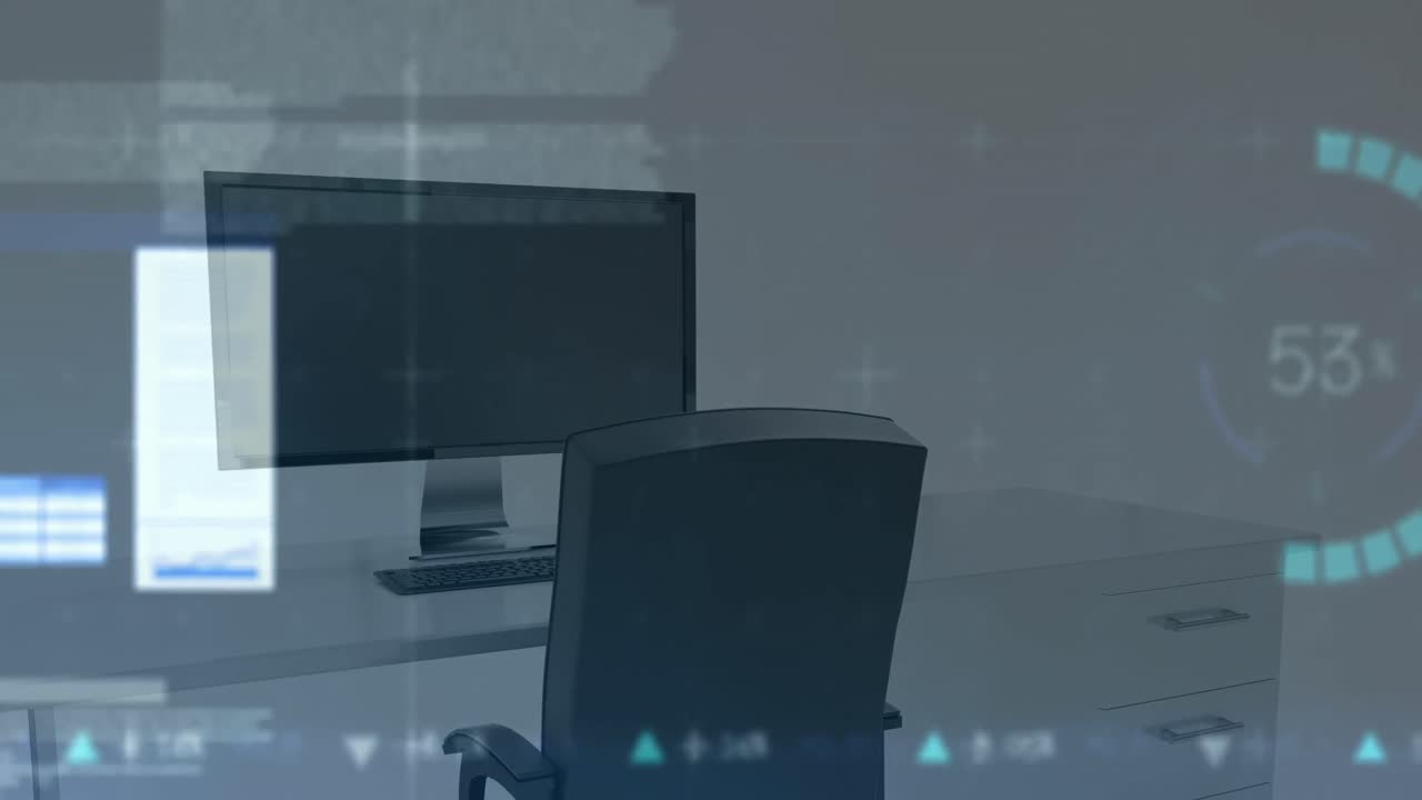 Animation of financial data processing over office