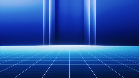 dark blue grid floor background, 3d rendering.