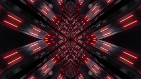 abstract futuristic tunnel with glowing red lines