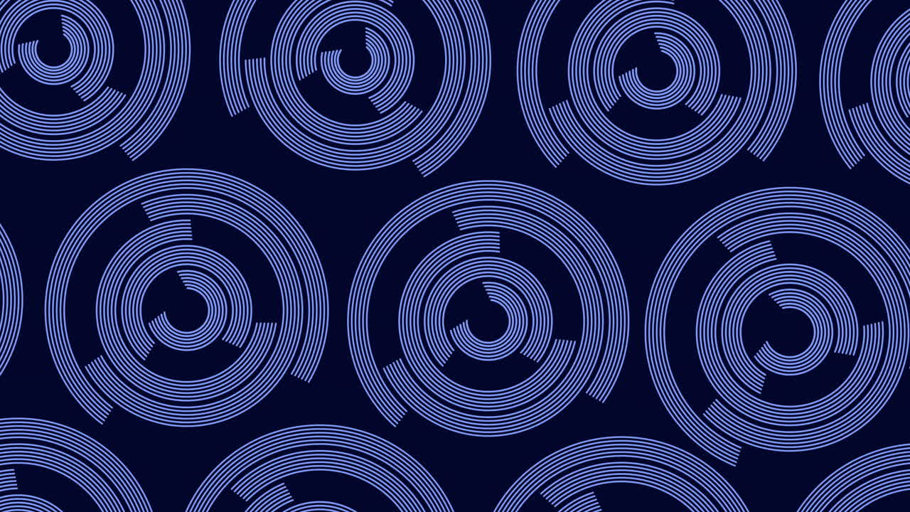 Stunning blue and black spiral pattern with overlapping circles