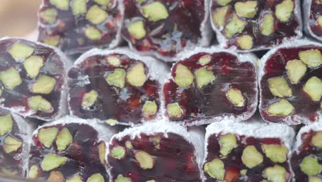 primer plano de las coloridas delicias turcas