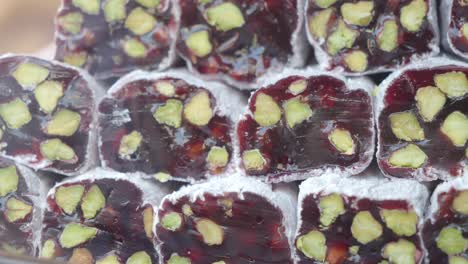 close-up of colorful turkish delight