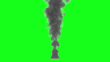 Dense-smoke-column-isolated-on-green-screen-or-chroma-key