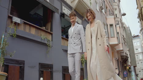 couple walking in istanbul's streets