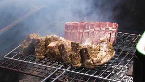 cooking chops on the braai or barbecue