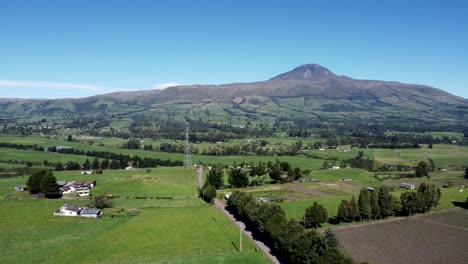 green nature agriculture field landscape corazón stratovolcano in ecuador