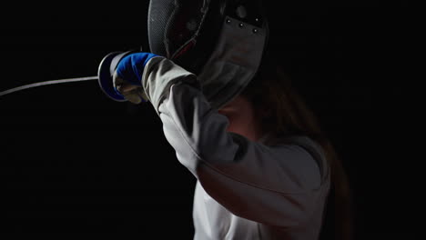 woman fencer in action