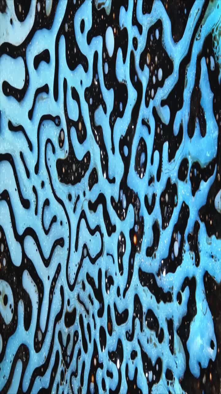Organic Light Blue Fluid Pattern Moving on Dark Background