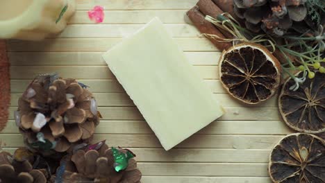 handmade soap with christmas decorations