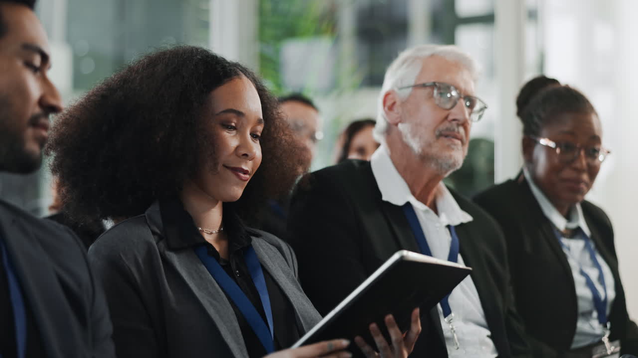 Businesswoman attending a conference