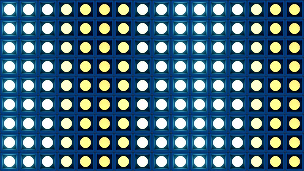 luces parpadeantes bombillas de pared patrón estático vertical escenario azul fondo vj bucle