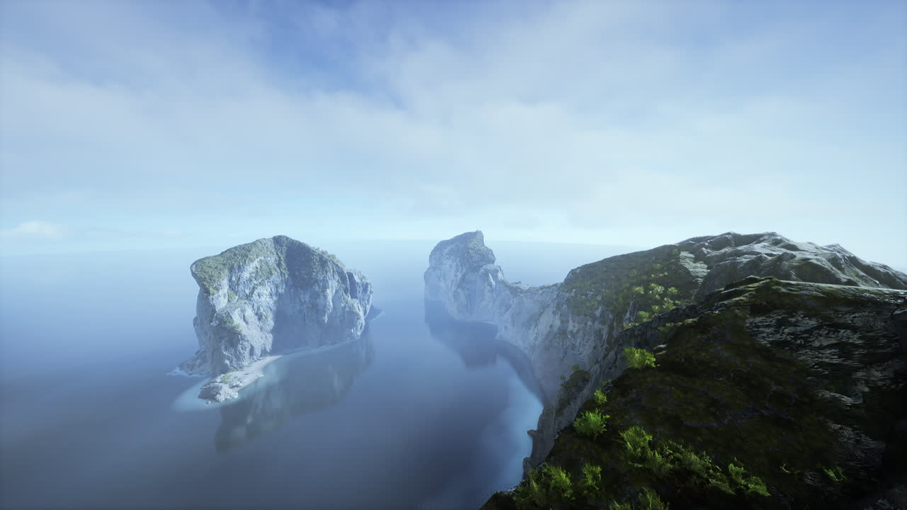 섬 과 해안선 의 공중 사진