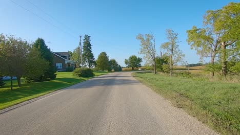 driving on rural county road with no center line