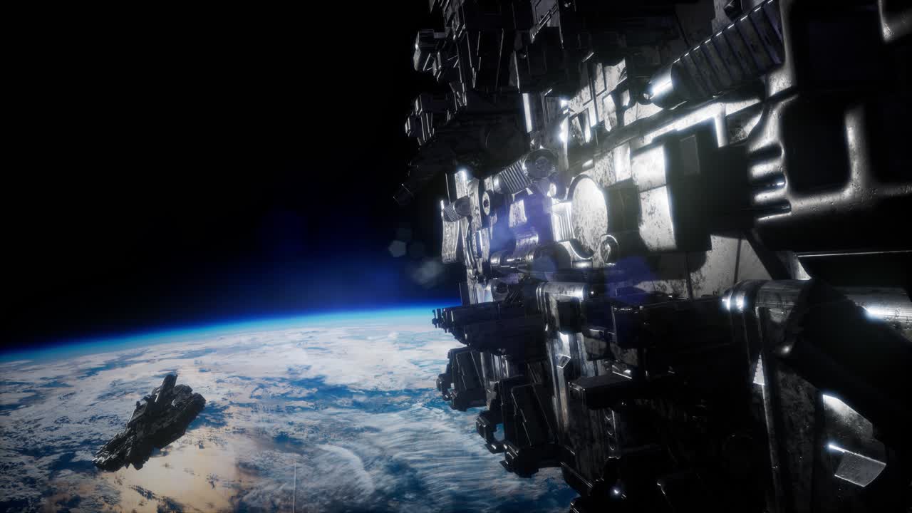 우주와 지구를 볼 수 있는 우주선