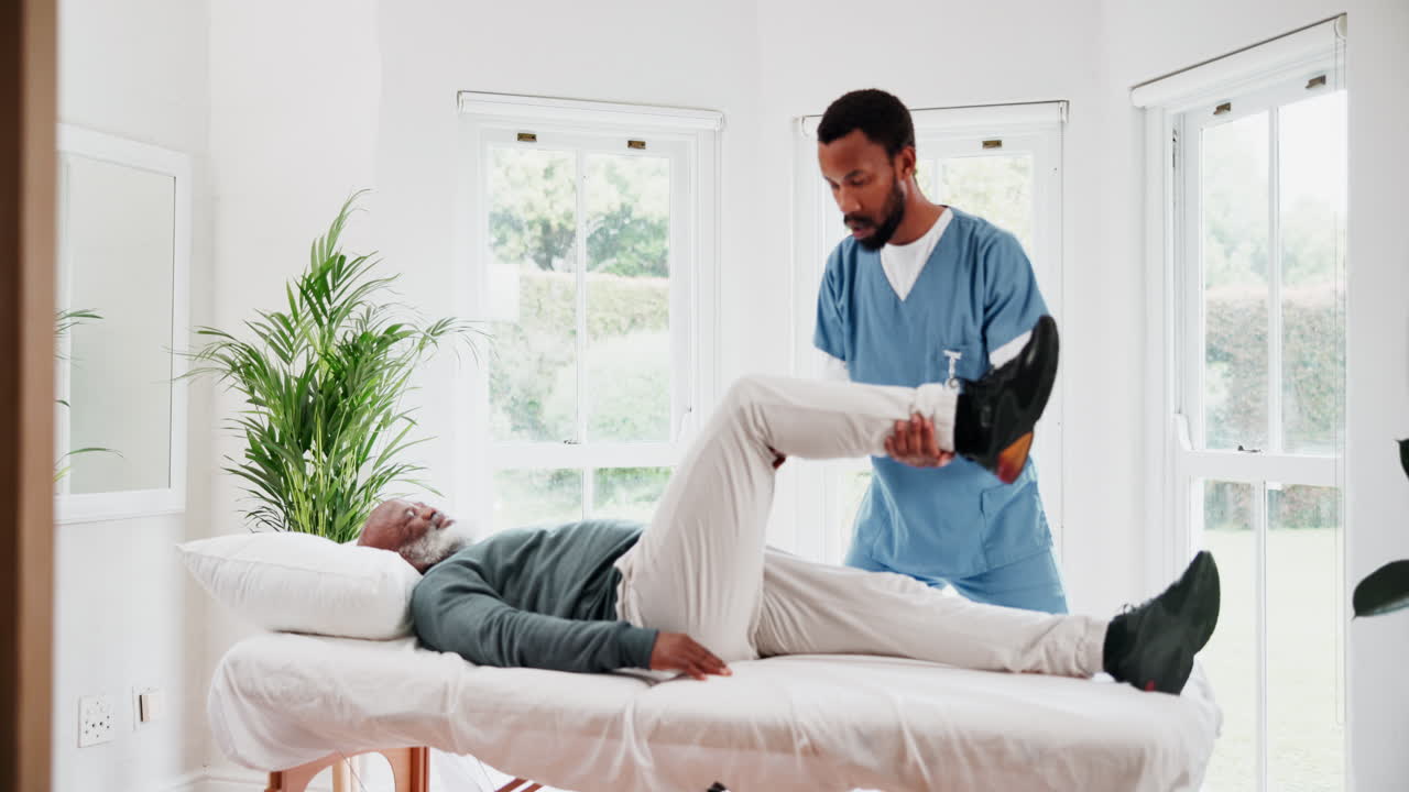 Physical therapy, chiropractor and senior patient