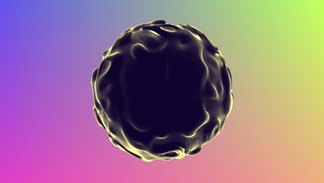 vibrant contrast black and yellow ball on pink background