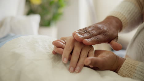 Holding-hands,-care-and-patient-in-hospital