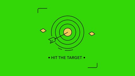 4k video of hit the target icon with loopable elements.