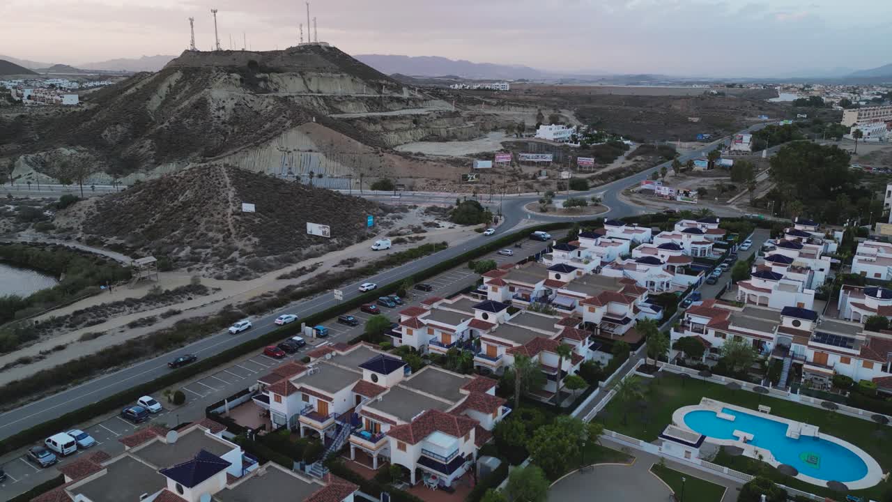 Aerial view of a residential area in Villa Ricos, a famous and touristic spot in the Southern Spain - Summer time