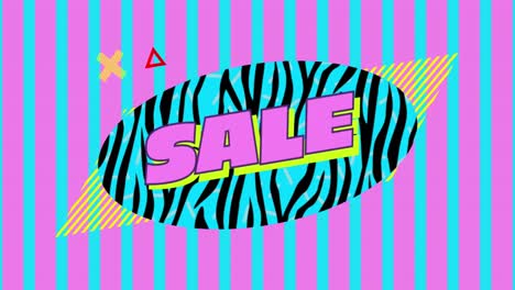 Sale-graphic-on-pink-and-turquoise-striped-background