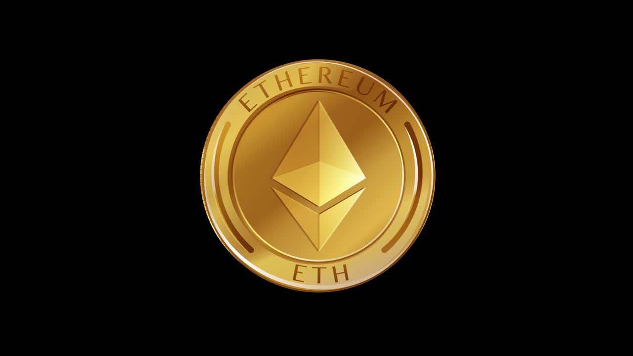 A dynamic animation showcasing rotating Ethereum coins against a black background, highlighting cryptocurrency themes with a sleek, modern style