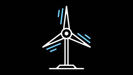 renewable energy line icon animation with alpha