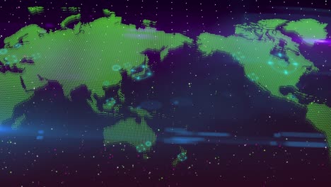 world map hologram dots digital technology animation