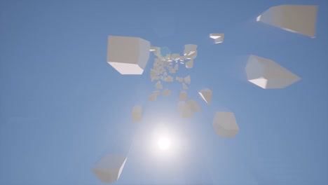 white geometric blocks tunnel 3d seamless footage. mesmerizing flight through never-ending passage realistic animation. geometric portal zoom in movement. hypnotic motion video. virtual reality 4k