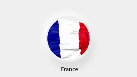 france circular flag loop. animated national flag of france. realistic france flag waving. 4k