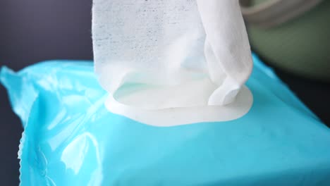 closeup of a package of wet wipes