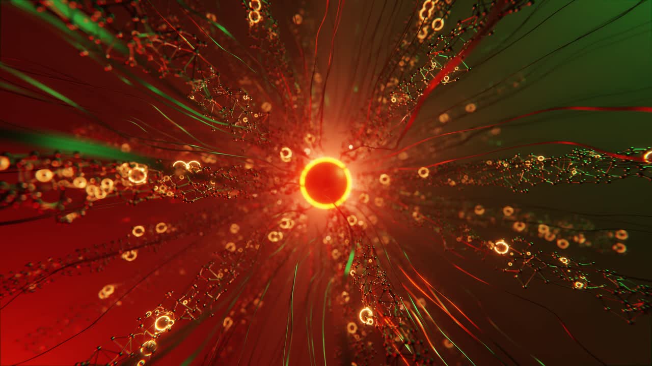 3D animation. Technology background. Network, connection and data.