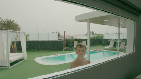 teasing and jumping to a pool