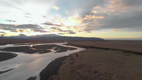 Aerial-Dolly-Shot-Of-Icelandic-Landscape