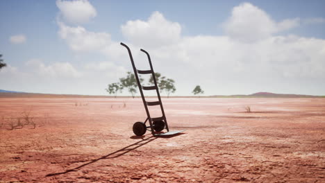 small trolley cart in the desert