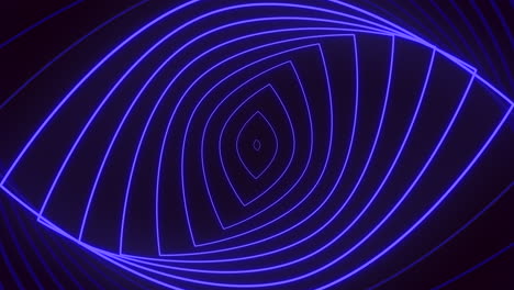 Psychedelic and illusion blue neon lines on black gradient
