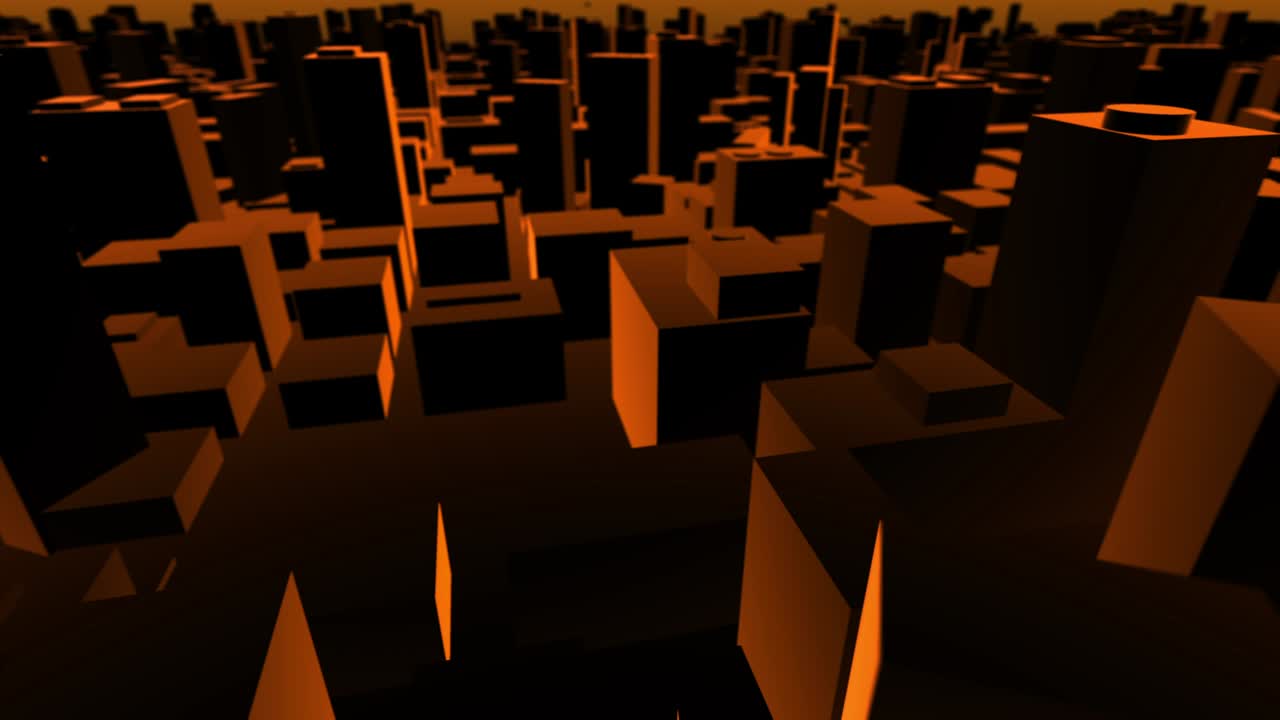 3d-карта города оранжевая и черная