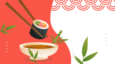 motion graphic of japanese restaurant instagram post set