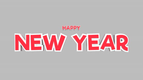 Cartoon-Happy-New-Year-text-on-a-vibrant-grey-gradient