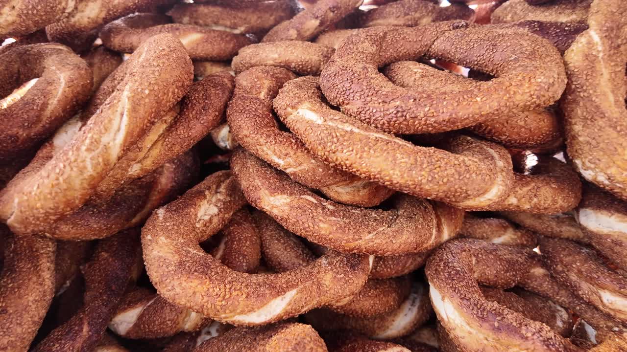 Pile of Simit (Turkish Bagels)
