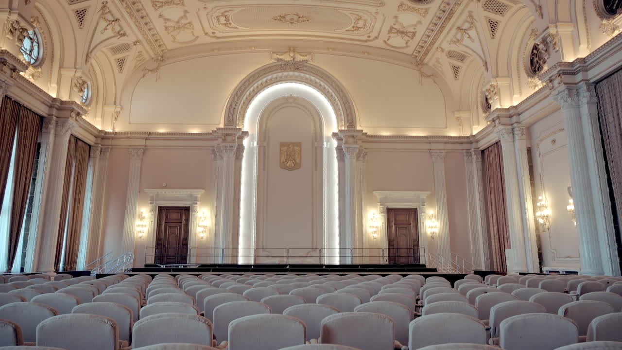 The inside of the Palace of Parliament in Bucharest, Romania